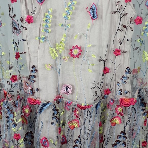 Free People Sheer Garden Mini Dress Petal Size S - Picture 4 of 9